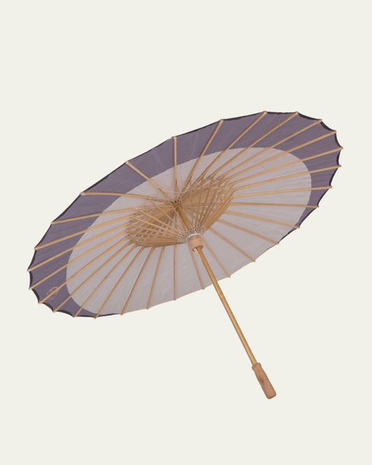 Sombrilla de paseo gris y piedra modelo Órbita Niebla con protección solar UPF25