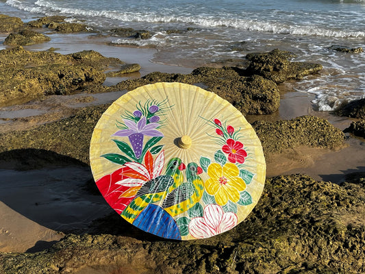 Loros de Siam - Multicolor sobre fondo crema